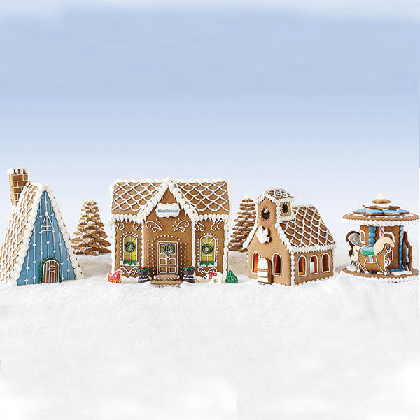 Nordic Gingerbread Cookie Village featuring Chalet