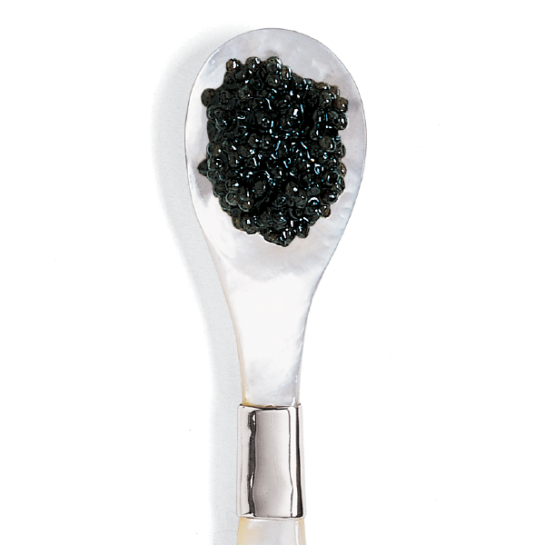American Hackleback Caviar on caviar spoon