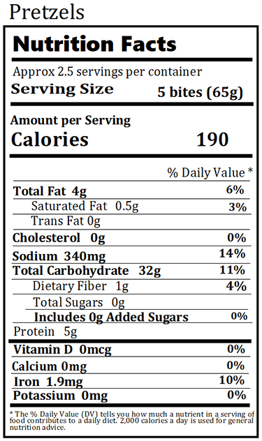 Old Nutrition Label