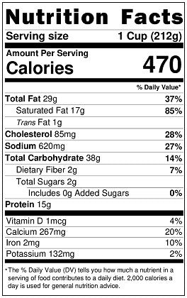 Old Nutrition Label