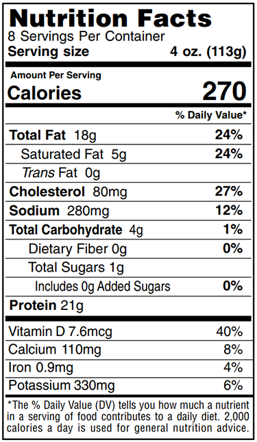 Old Nutrition Label