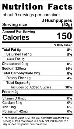 Old Nutrition Label
