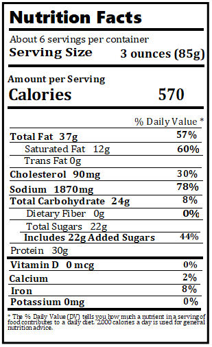 Old Nutrition Label