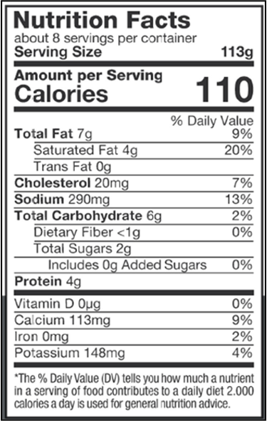 Old Nutrition Label