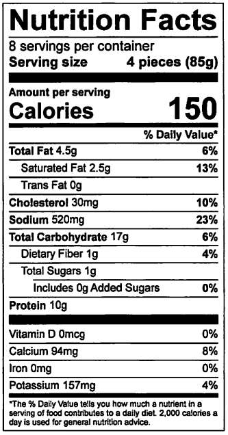 Old Nutrition Label