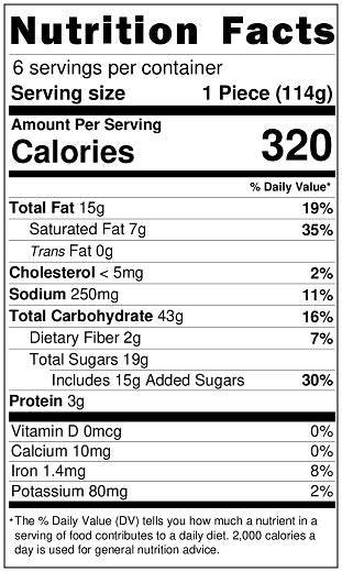 Old Nutrition Label