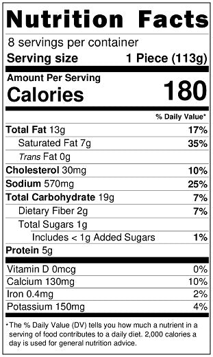 Old Nutrition Label