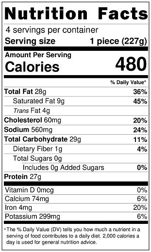 Old Nutrition Label