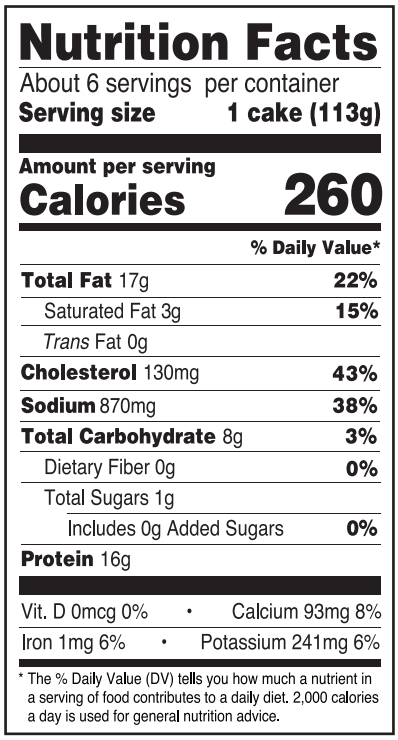 Old Nutrition Label