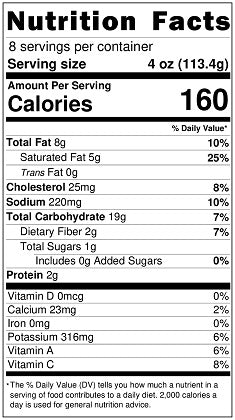 Old Nutrition Label