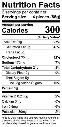 Old Nutrition Label