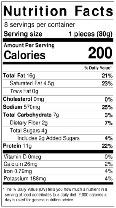 Old Nutrition Label
