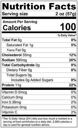 Old Nutrition Label