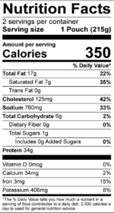 Old Nutrition Label