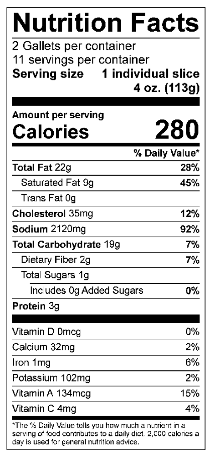 Old Nutrition Label