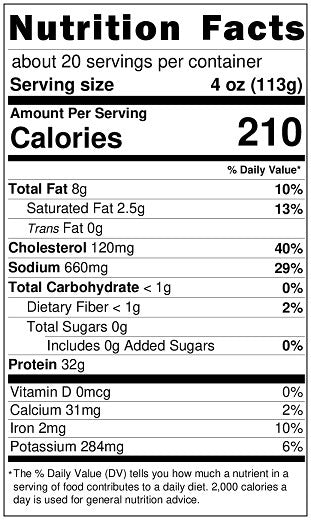 Old Nutrition Label
