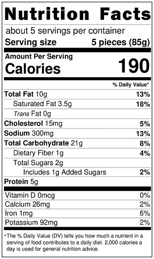 Old Nutrition Label