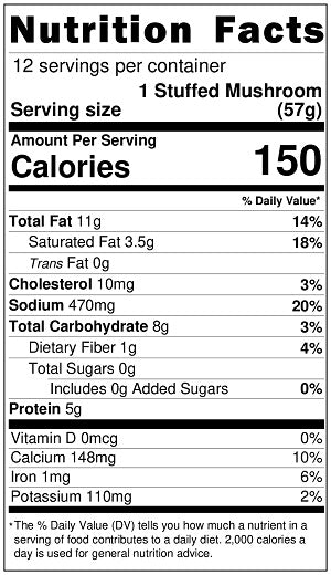Old Nutrition Label