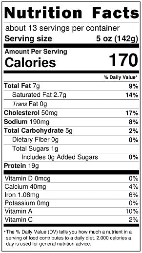 Old Nutrition Label