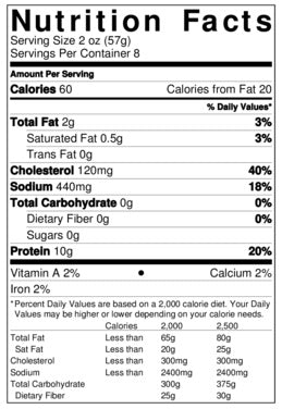 Old Nutrition Label