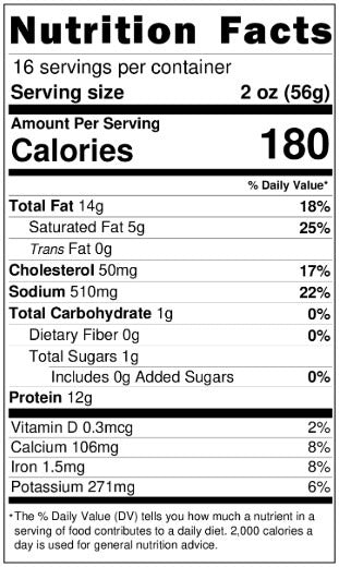 Old Nutrition Label
