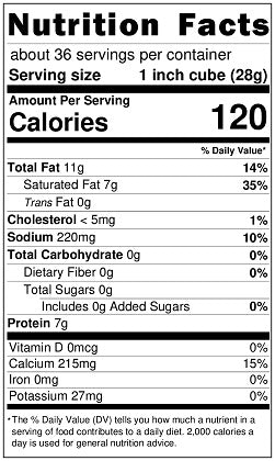 Old Nutrition Label