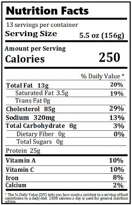 Old Nutrition Label