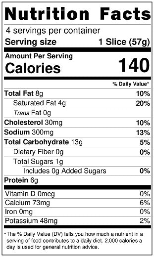 Old Nutrition Label