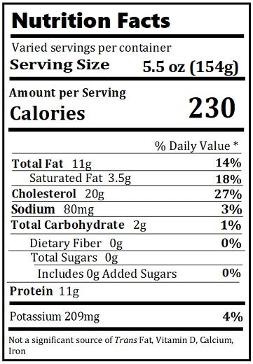 Old Nutrition Label