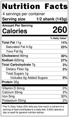 Old Nutrition Label