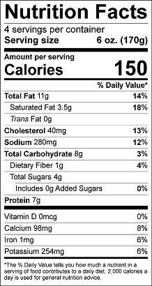 Old Nutrition Label